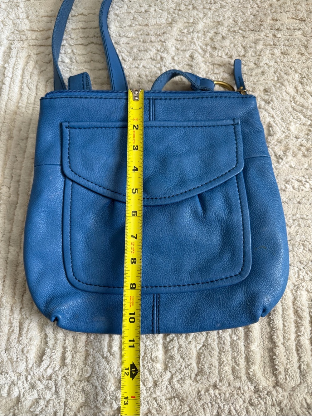 Fossil Blue Leather Crossbody Bag Women's Shoulder Bag - Picture 5 of 6